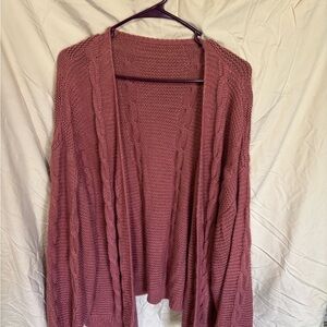Women's Pink Cable Knit Sweater